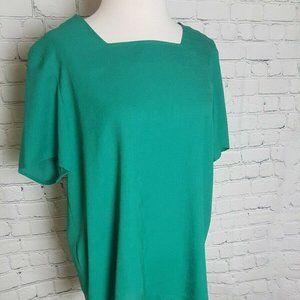 Patchington Blouse Womens M Green Short Sleeve